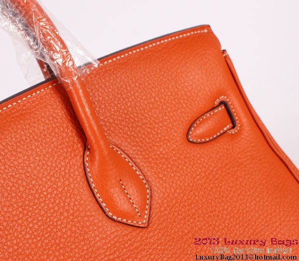 Hermes Birkin 35CM Tote Bag Clemence Leather H-35 Orange