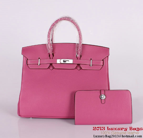 Hermes Birkin 35CM Tote Bag Clemence Leather H-35 Peach