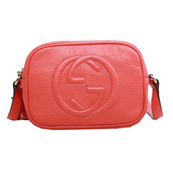 Gucci Soho Calfskin Leather Disco Bag 308364 Light Red