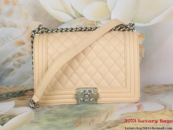 2013 Boy Chanel Flap Shoulder Bag Classic Cannage Patterns A67025 Apricot