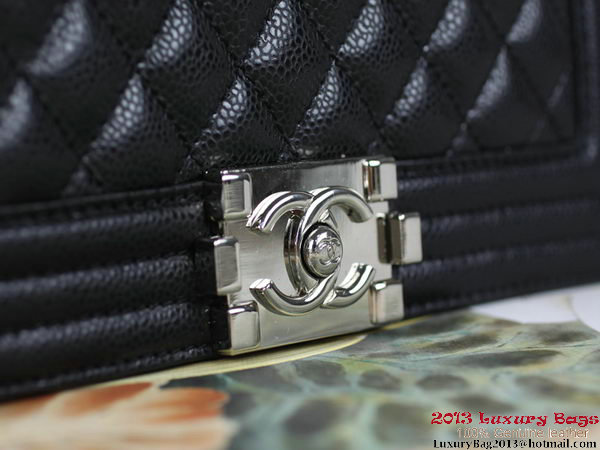 2013 Boy Chanel Flap Shoulder Bag Classic Cannage Patterns A67025 Black