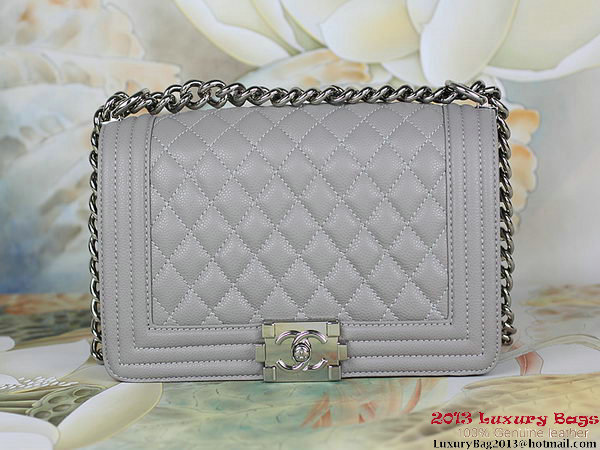 2013 Boy Chanel Flap Shoulder Bag Classic Cannage Patterns A67025 Grey