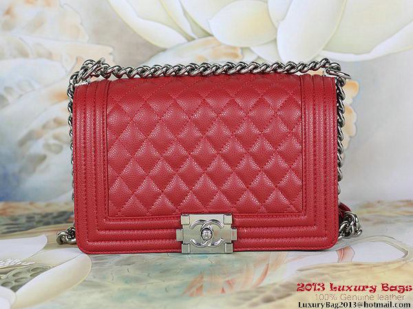 2013 Boy Chanel Flap Shoulder Bag Classic Cannage Patterns A67025 Red