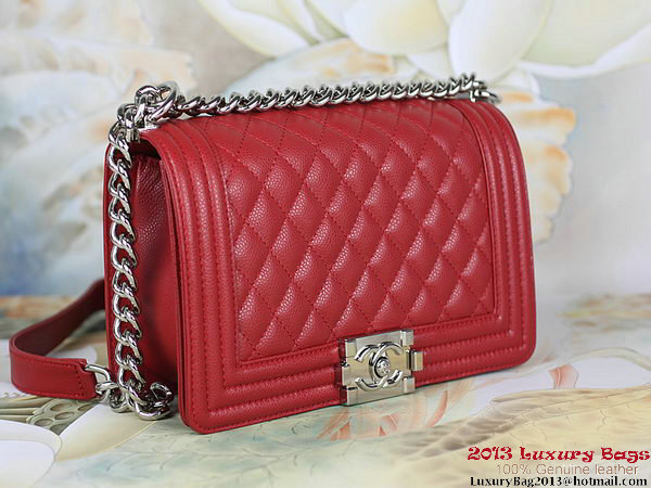 2013 Boy Chanel Flap Shoulder Bag Classic Cannage Patterns A67025 Red