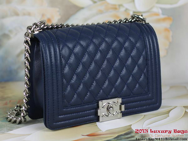 2013 Boy Chanel Flap Shoulder Bag Classic Cannage Patterns A67025 RoyalBlue