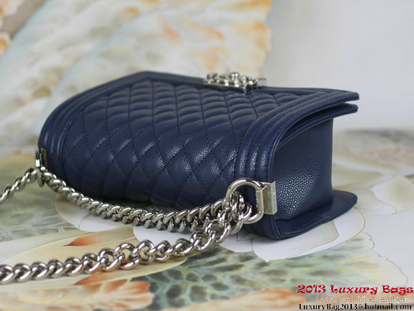 2013 Boy Chanel Flap Shoulder Bag Classic Cannage Patterns A67025 RoyalBlue