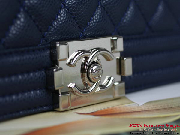 2013 Boy Chanel Flap Shoulder Bag Classic Cannage Patterns A67025 RoyalBlue