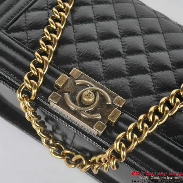 Boy Chanel Flap Shoulder Bag Iridescent Leather A67086 Black