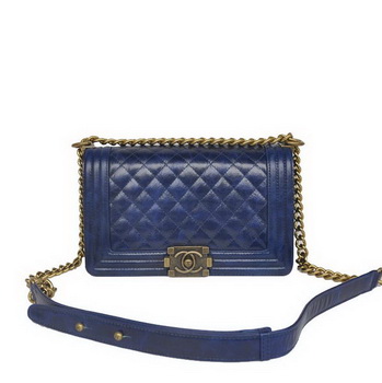 Boy Chanel Flap Shoulder Bag Iridescent Leather A67086 Blue