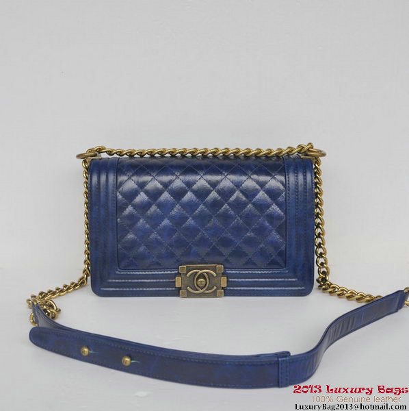 Boy Chanel Flap Shoulder Bag Iridescent Leather A67086 Blue