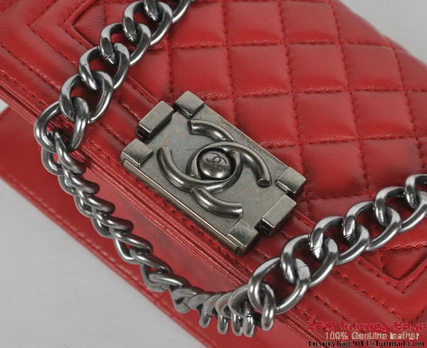 Boy Chanel Small Flap Shoulder Bag Sheepskin Leather A67086 Red