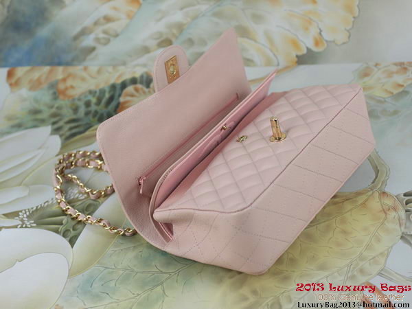 Chanel 2.55 Series Classic Flap Bag Original Cannage Patterns Leather Pink