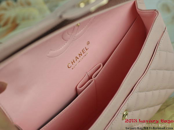 Chanel 2.55 Series Classic Flap Bag Original Cannage Patterns Leather Pink