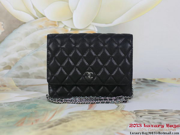 Chanel A33814 Original Cannage Leather mini Flap Bag Black