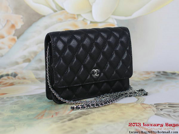 Chanel A33814 Original Cannage Leather mini Flap Bag Black