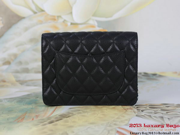 Chanel A33814 Original Cannage Leather mini Flap Bag Black