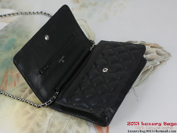 Chanel A33814 Original Cannage Leather mini Flap Bag Black