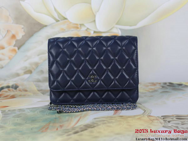 Chanel A33814 Original Leather mini Flap Bag Dark Blue