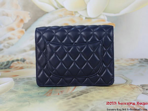 Chanel A33814 Original Leather mini Flap Bag Dark Blue