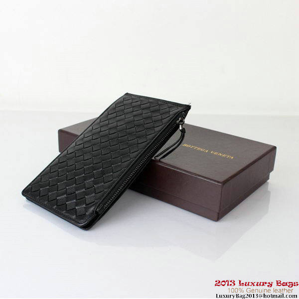 Bottega Veneta Intrecciato Light Calf Card Case BV188 Black