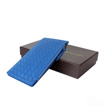 Bottega Veneta Intrecciato Light Calf Card Case BV188 Blue