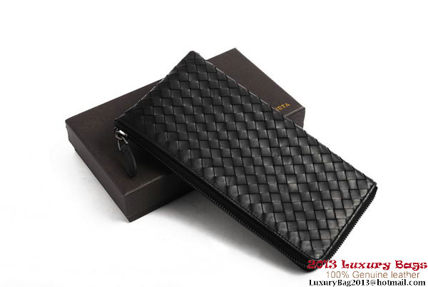 Bottega Veneta Intrecciato Nappa Zippy Wallet BV1570 Black