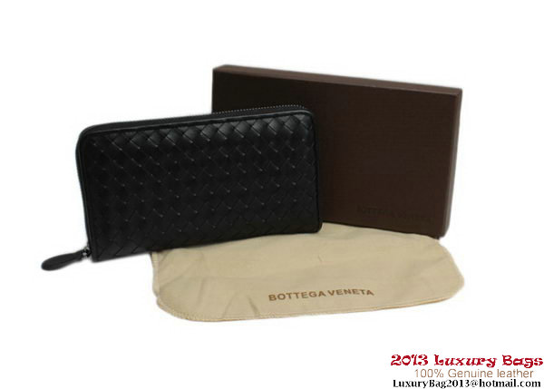 Bottega Veneta Intrecciato Nappa Zippy Wallet BV1571 Black