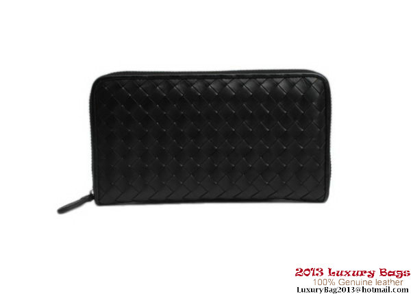 Bottega Veneta Intrecciato Nappa Zippy Wallet BV1571 Black