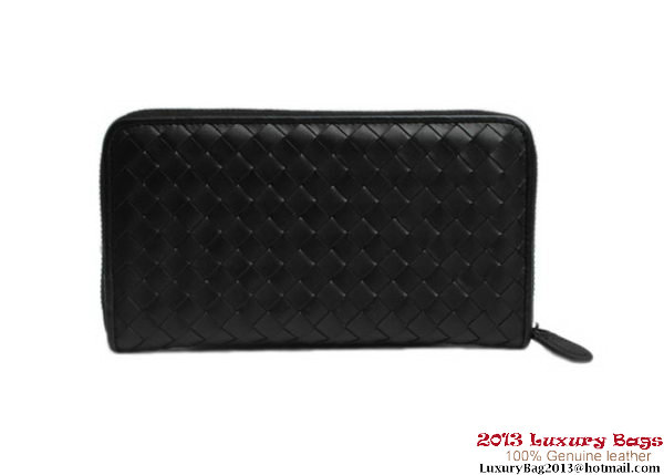 Bottega Veneta Intrecciato Nappa Zippy Wallet BV1571 Black