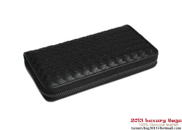 Bottega Veneta Intrecciato Nappa Zippy Wallet BV1571 Black