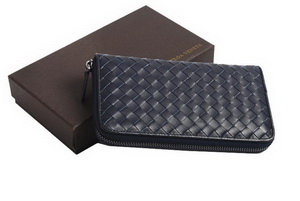 Bottega Veneta Intrecciato Nappa Zippy Wallet BV1571 Blue