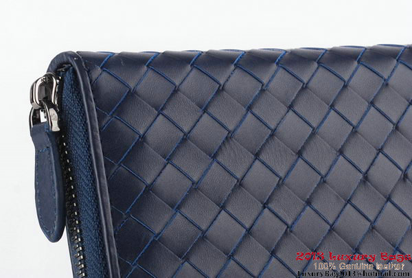 Bottega Veneta Intrecciato Nappa Zippy Wallet BV1571 Blue