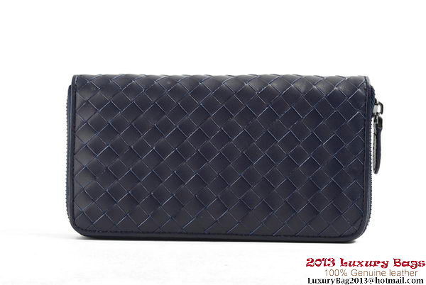 Bottega Veneta Intrecciato Nappa Zippy Wallet BV1571 Blue