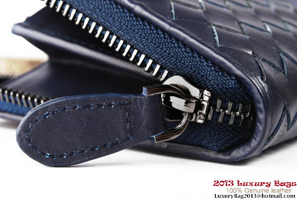 Bottega Veneta Intrecciato Nappa Zippy Wallet BV1571 Blue