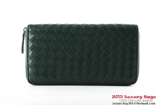 Bottega Veneta Intrecciato Nappa Zippy Wallet BV1571 Green