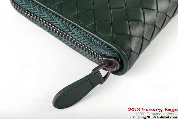 Bottega Veneta Intrecciato Nappa Zippy Wallet BV1571 Green