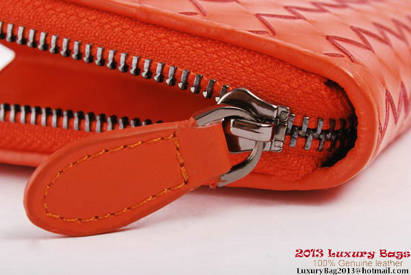 Bottega Veneta Intrecciato Nappa Zippy Wallet BV1571 Orange