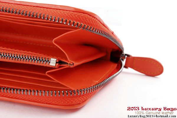 Bottega Veneta Intrecciato Nappa Zippy Wallet BV1571 Orange