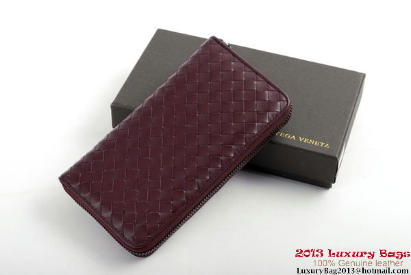 Bottega Veneta Intrecciato Nappa Zippy Wallet BV1571 Wine