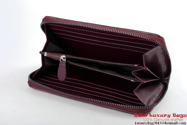 Bottega Veneta Intrecciato Nappa Zippy Wallet BV1571 Wine