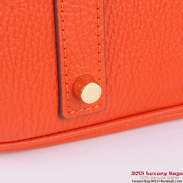 Hermes Birkin 35CM Tote Bag Orange Clemence Leather H6089 Gold