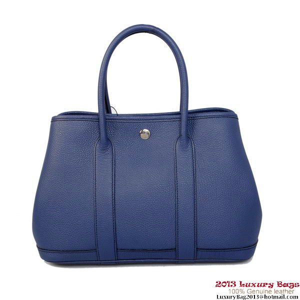 Hermes Garden Party 30CM Bag Calf Leather A1288 Blue