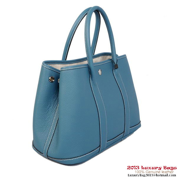 Hermes Garden Party 30CM Bag Calf Leather A1288 SkyBlue