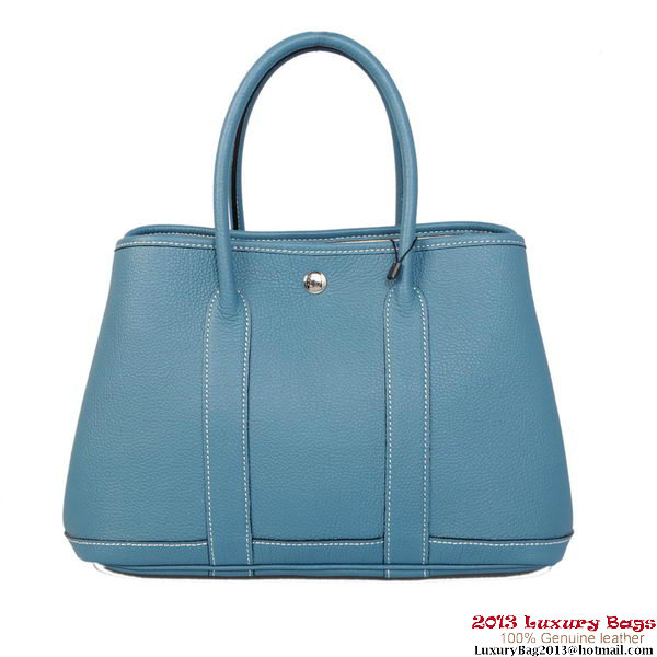 Hermes Garden Party 30CM Bag Calf Leather A1288 SkyBlue