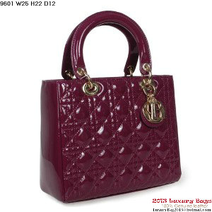 Lady Dior Bag mini Bag Patent Leather D9601 Purple