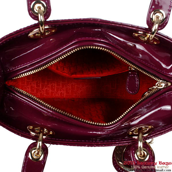 Lady Dior Bag mini Bag Patent Leather D9601 Purple