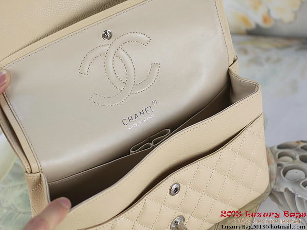 Chanel 2.55 Classic Flap Bag Apricot Original Cannage Patterns Leather Silver