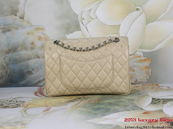 Chanel 2.55 Classic Flap Bag Apricot Sheepskin Leather Silver