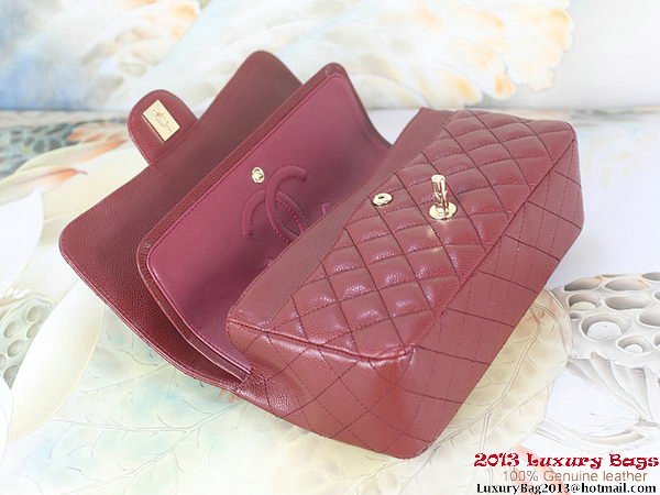 Chanel 2.55 Classic Flap Bag Bordeaux Original Cannage Patterns Leather Gold