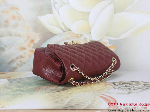 Chanel 2.55 Classic Flap Bag Bordeaux Original Cannage Patterns Leather Gold